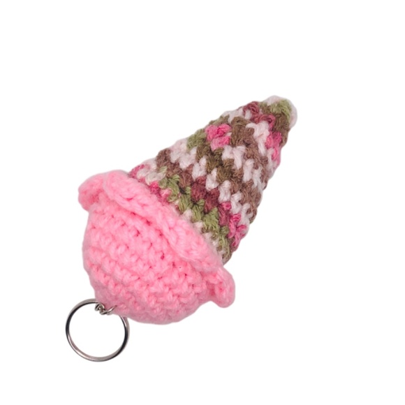 Strawberry Ice Cream with Pink Camo Cone Keychain - Picture 7 of 11